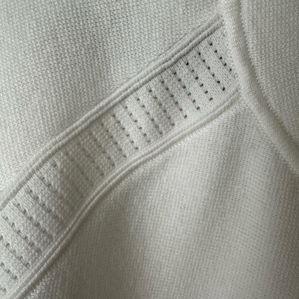 Athleta White Bomber Jacket with Textured Knit Design - Picture 3 of 4
